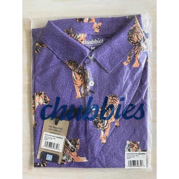 Chubbies Performance Polo. "The Prince Of The Jungle" Men’s Medium NEW - Picture 1 of 4